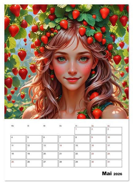 Produktbild: Fruchtiger Elfenzauber (hochwertiger Premium Wandkalender 2026 DIN A2 hoch), Kunstdruck in Hochglanz