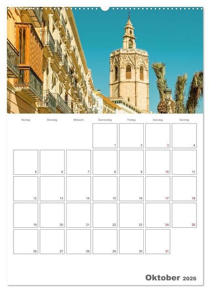Produktbild: Valencia - Reiseplaner (Wandkalender 2026 DIN A2 hoch), CALVENDO Monatskalender