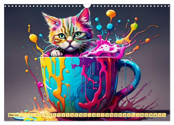 Produktbild: Tierische Kaffeestunden (Wandkalender 2026 DIN A3 quer), CALVENDO Monatskalender