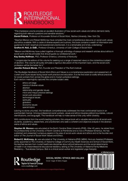 Produktbild: The Routledge Handbook of Social Work Ethics and Values