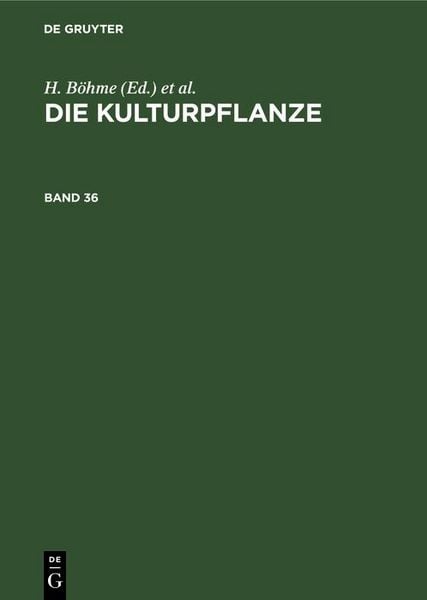 Produktbild: Die Kulturpflanze. Band 36