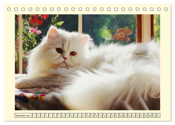 Produktbild: Perserkatzen. Zauberhaft, sanft, anh&auml;nglich und wundersch&ouml;n (Tischkalender 2026 DIN A5 quer), CALVENDO Monatskalender