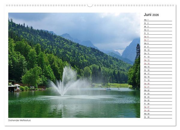 Produktbild: Zu Besuch am Riessersee (hochwertiger Premium Wandkalender 2026 DIN A2 quer), Kunstdruck in Hochglanz