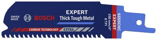 Bosch Accessories 2608900364 EXPERT ‘Thick Tough Metal’ S 555 CHC Säbelsägeblatt, 1 Stück Sägeblatt-Länge 100 mm 1 St.