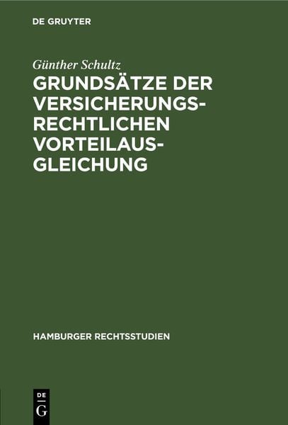 Produktbild: Grunds&auml;tze der versicherungsrechtlichen Vorteilausgleichung