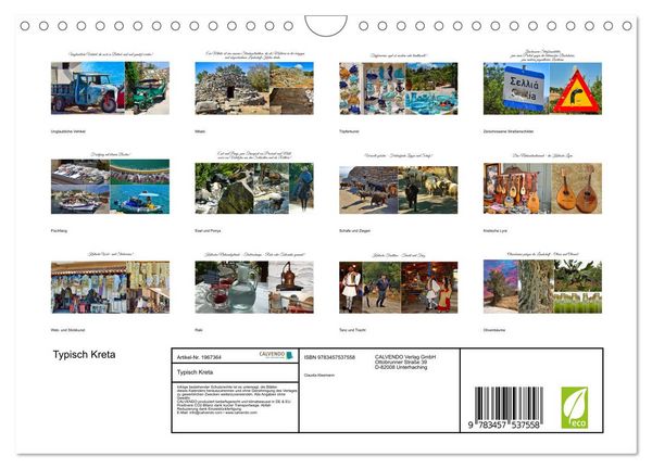Produktbild: Typisch Kreta (Wandkalender 2026 DIN A4 quer), CALVENDO Monatskalender