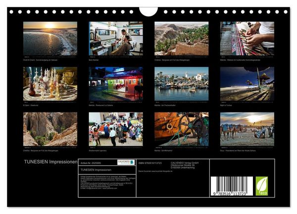 Produktbild: TUNESIEN Impressionen (Wandkalender 2026 DIN A4 quer), CALVENDO Monatskalender