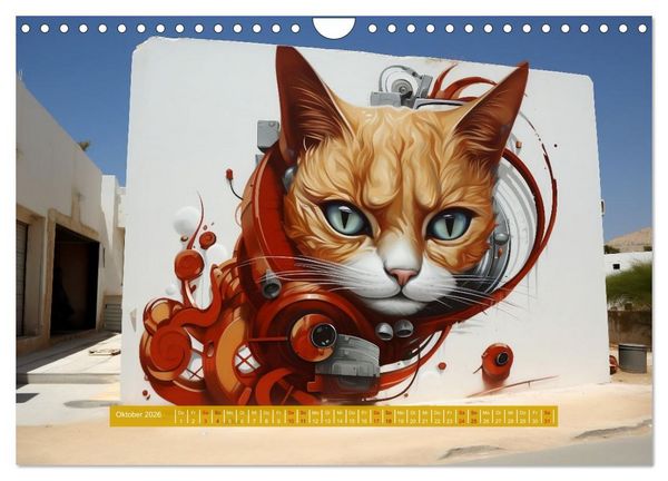 Produktbild: Graffiti Katzen (Wandkalender 2026 DIN A4 quer), CALVENDO Monatskalender