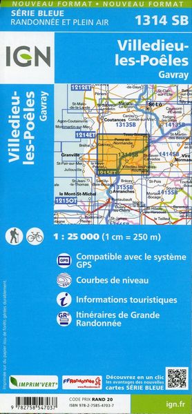 Produktbild: Villedieu-Les-Po&euml;les.Gavray 1:25 000