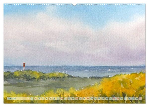 Produktbild: Heiligenhafen in Aquarell (Wandkalender 2026 DIN A2 quer), CALVENDO Monatskalender