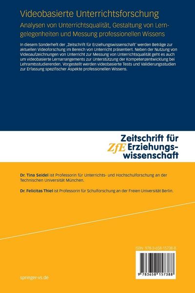 Produktbild: Videobasierte Unterrichtsforschung