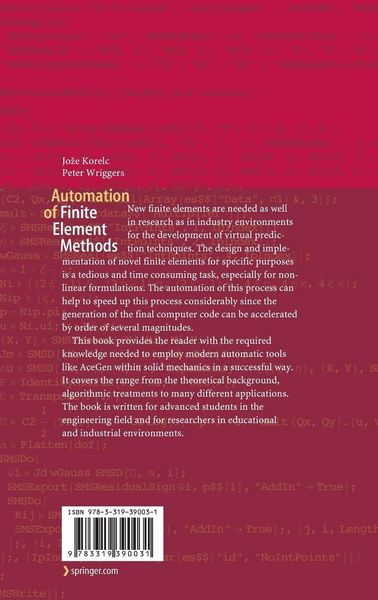 Produktbild: Automation of Finite Element Methods