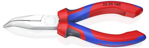 Produktbild: Knipex 25 25 160 Elektronik- u. Feinmechanik Flachrundzange 40&deg; gebogen Chrom-Vanadium Stahl 160 mm