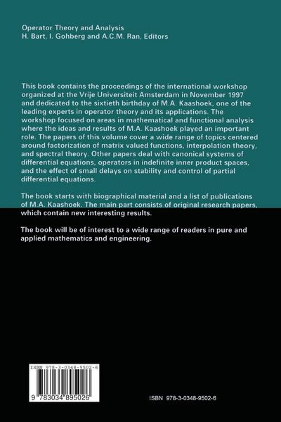 Produktbild: Operator Theory and Analysis