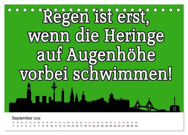 Produktbild: Hamburger Schnack (Tischkalender 2026 DIN A5 quer), CALVENDO Monatskalender