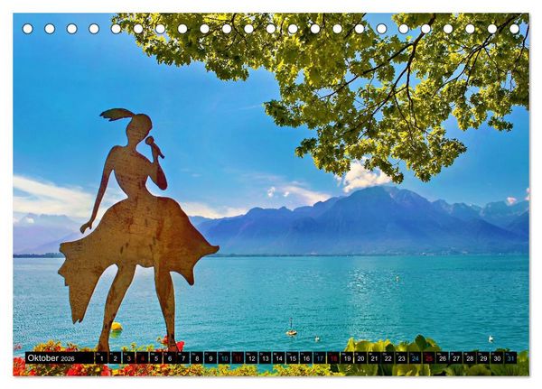 Produktbild: Montreux - ein Juwel am Ufer des Genfersees (Tischkalender 2026 DIN A5 quer), CALVENDO Monatskalender