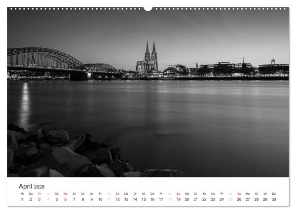 Produktbild: K&ouml;ln - monochrome Ansichten (hochwertiger Premium Wandkalender 2026 DIN A2 quer), Kunstdruck in Hochglanz