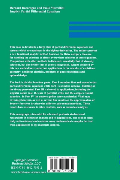 Produktbild: Implicit Partial Differential Equations