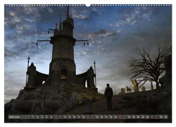 Produktbild: Helden, Drachen und Magie (Wandkalender 2026 DIN A2 quer), CALVENDO Monatskalender