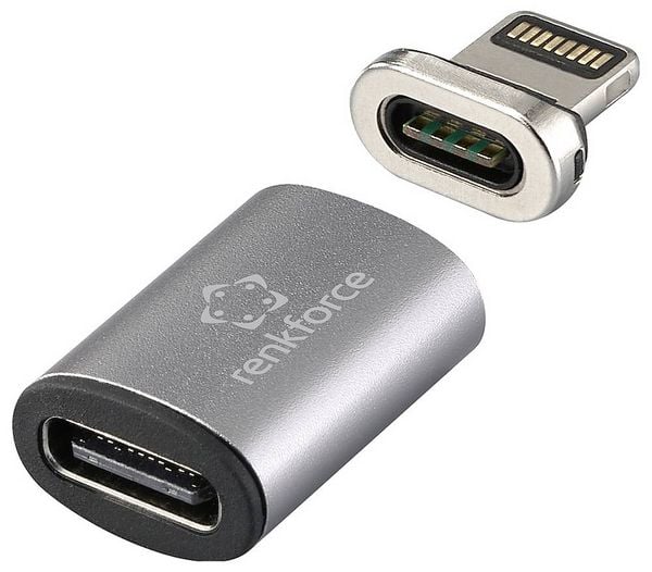 Produktbild: Renkforce USB-C&reg;, iPad/iPhone/iPod Adapter [1x USB-C&reg; Buchse - 1x Apple Lightning-Stecker] magnetischer Stecker
