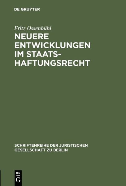 Produktbild: Neuere Entwicklungen im Staatshaftungsrecht