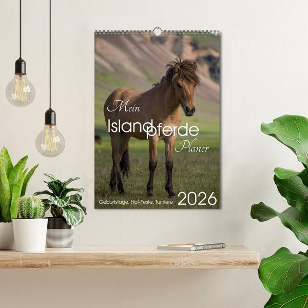 Produktbild: Mein ISLANDPFERDE Planer - Geburtstage, Hof-Feste, Turniere (Wandkalender 2026 DIN A3 hoch), CALVENDO Monatskalender