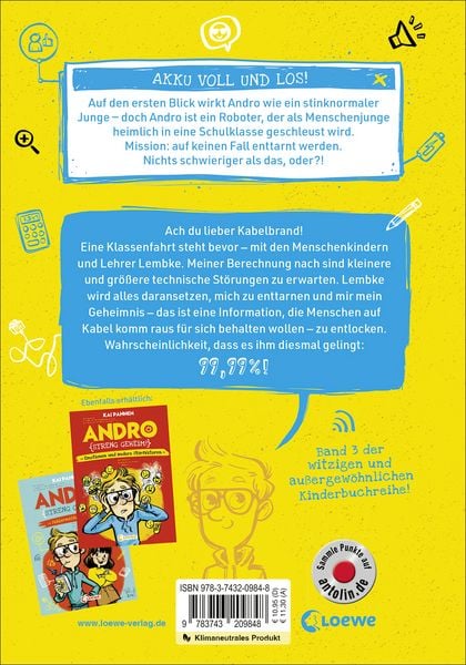Produktbild: Andro, streng geheim! (Band 3) - Kurzschluss auf Klassenfahrt