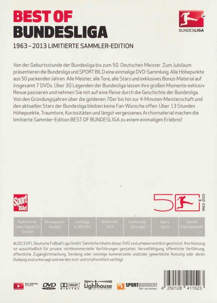 Produktbild: Best of Bundesliga 1963-2013 [LE] [7 DVDs]