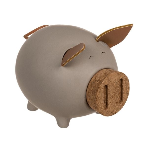 Produktbild: Sparschwein mit Korkenschnauze und braunen Ohren