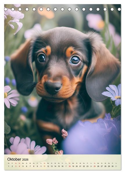 Produktbild: Kleine Hunde. S&uuml;&szlig; und niedlich. Die beliebtesten Hunderassen (Tischkalender 2026 DIN A5 hoch), CALVENDO Monatskalender
