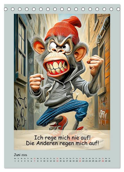 Produktbild: Affengeil. Humor aus dem Gro&szlig;stadtdschungel (Tischkalender 2026 DIN A5 hoch), CALVENDO Monatskalender