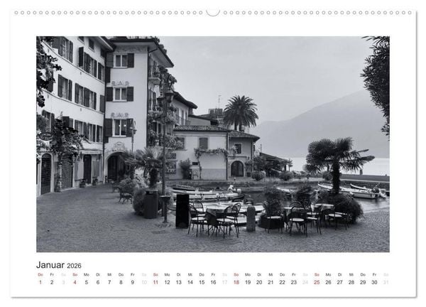 Produktbild: Limone sul Garda schwarzwei&szlig; (Wandkalender 2026 DIN A2 quer), CALVENDO Monatskalender