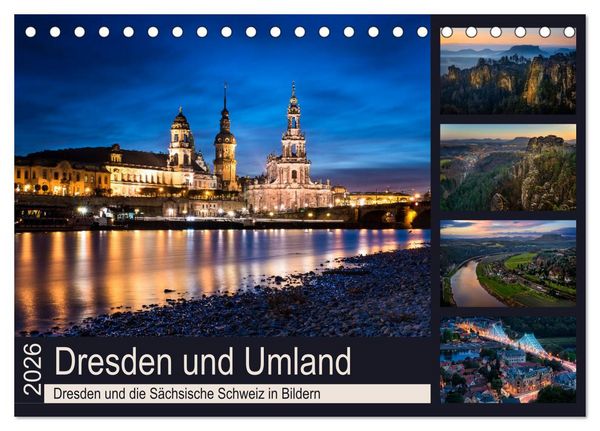 Produktbild: Dresden und Umland (Tischkalender 2026 DIN A5 quer), CALVENDO Monatskalender
