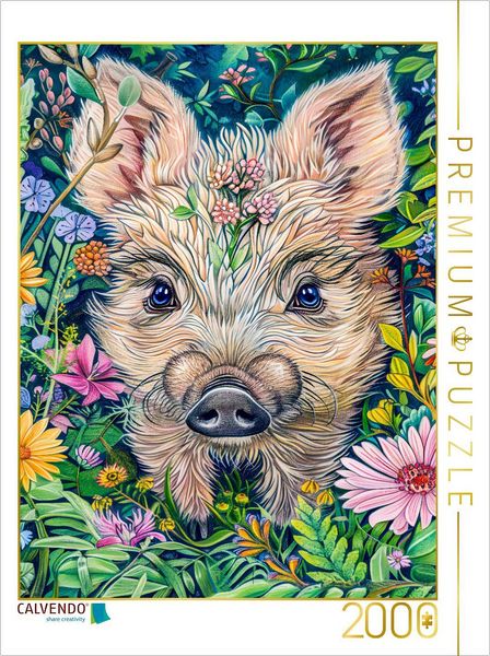 Produktbild: CALVENDO Puzzle Niedliches Wildschwein auf der Wiese | 2000 Teile Lege-Gr&ouml;&szlig;e 90x67cm Foto-Puzzle f&uuml;r gl&uuml;ckliche Stunden