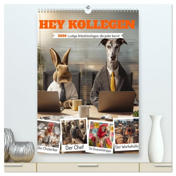 Produktbild: Hey Kollegen - Lustige Arbeitskollegen, die jeder kennt (hochwertiger Premium Wandkalender 2026 DIN A2 hoch), Kunstdruck in Hochglanz