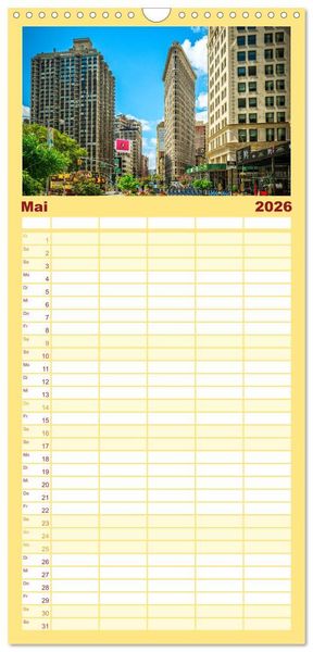 Produktbild: Familienplaner 2026 - Stadtansichten New York mit 5 Spalten (Wandkalender, 21 x 45 cm) CALVENDO