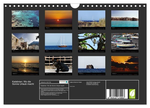 Produktbild: Kalabrien: Wo die Sonne Urlaub macht (Wandkalender 2026 DIN A4 quer), CALVENDO Monatskalender