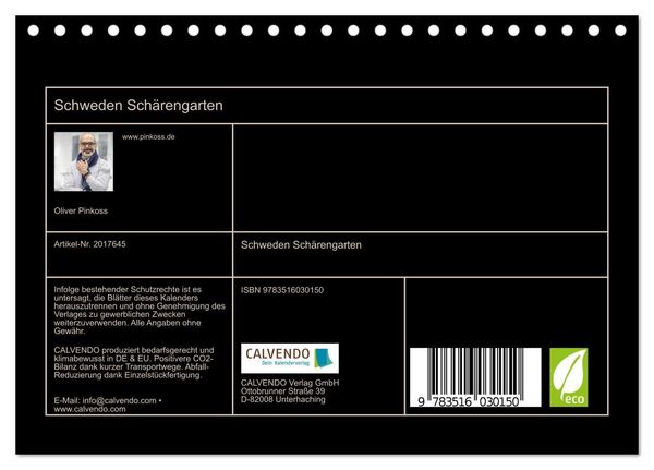 Produktbild: Schweden Sch&auml;rengarten (Tischkalender 2026 DIN A5 quer), CALVENDO Monatskalender