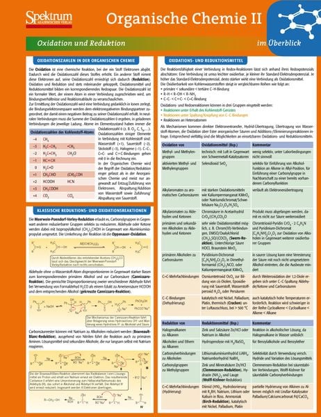 Produktbild: Lerntafel: Organische Chemie II im &Uuml;berblick