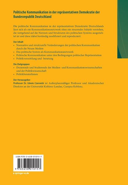 Produktbild: Politische Kommunikation in der repr&auml;sentativen Demokratie der Bundesrepublik Deutschland