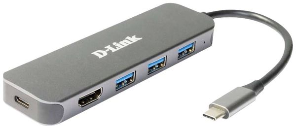 D-Link DUB-2333 5 Port USB-C® (USB 3.2 Gen 2) Multiport Hub Anthrazit