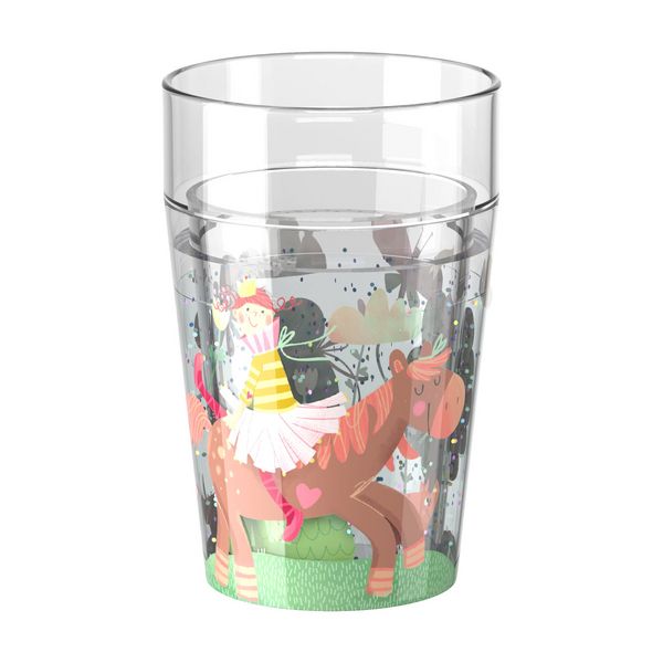 Produktbild: Glitzerbecher, Prinzessin & Pferd Motiv 1