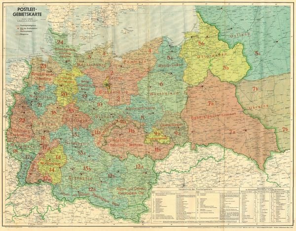Produktbild: Gro&szlig;deutsches Reich - Postleit-Gebietskarte, M&auml;rz 1944