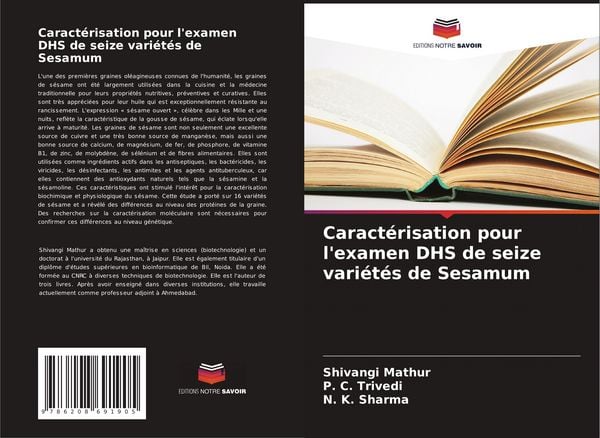 Produktbild: Caract&eacute;risation pour l'examen DHS de seize vari&eacute;t&eacute;s de Sesamum