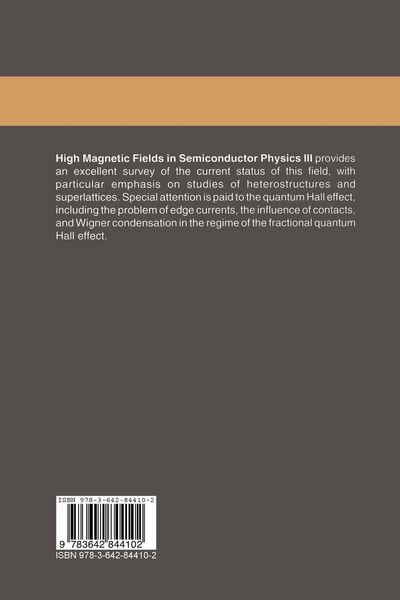 Produktbild: High Magnetic Fields in Semiconductor Physics III