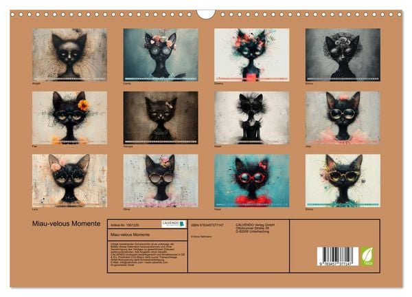 Produktbild: Miau-velous Momente (Wandkalender 2026 DIN A3 quer), CALVENDO Monatskalender