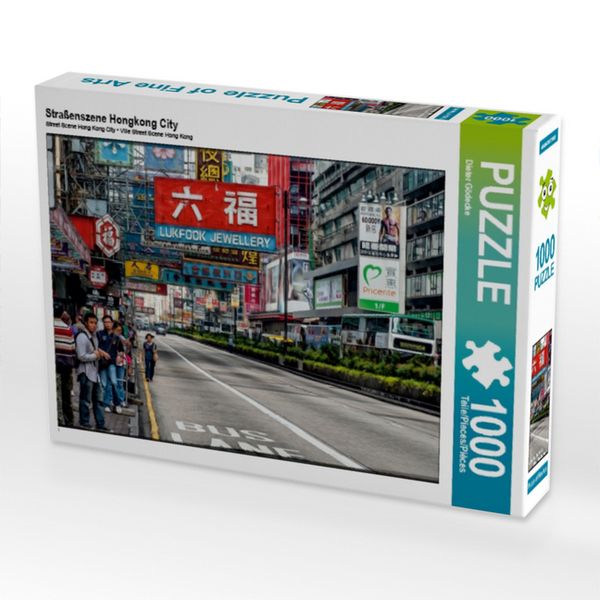 Produktbild: CALVENDO Puzzle Stra&szlig;enszene Hongkong City | 1000 Teile Lege-Gr&ouml;&szlig;e 64x48cm Foto-Puzzle f&uuml;r gl&uuml;ckliche Stunden