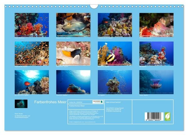 Produktbild: Farbenfrohes Meer (Wandkalender 2026 DIN A3 quer), CALVENDO Monatskalender