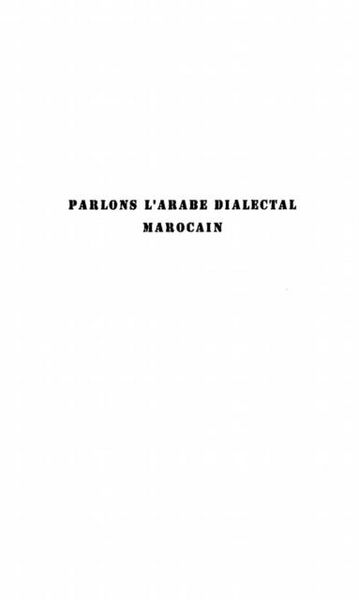 Produktbild: Parlons L'arabe Dialectal Marocain