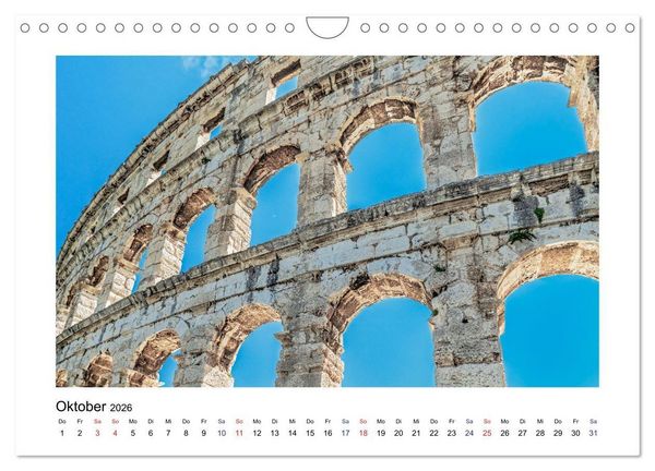 Produktbild: Istrien - Piran &bull; Novigrad &bull; Rovinj &bull; Pula (Wandkalender 2026 DIN A4 quer), CALVENDO Monatskalender